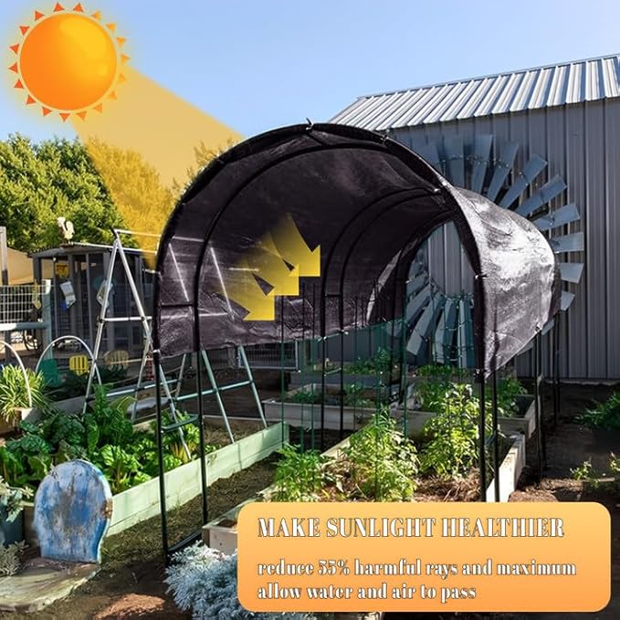 Cool Area 55% 6x8ft Sunblock Shade Cloth Cover Mesh UV Resistant Net for Garden Flower Plant Greenhouse, Black