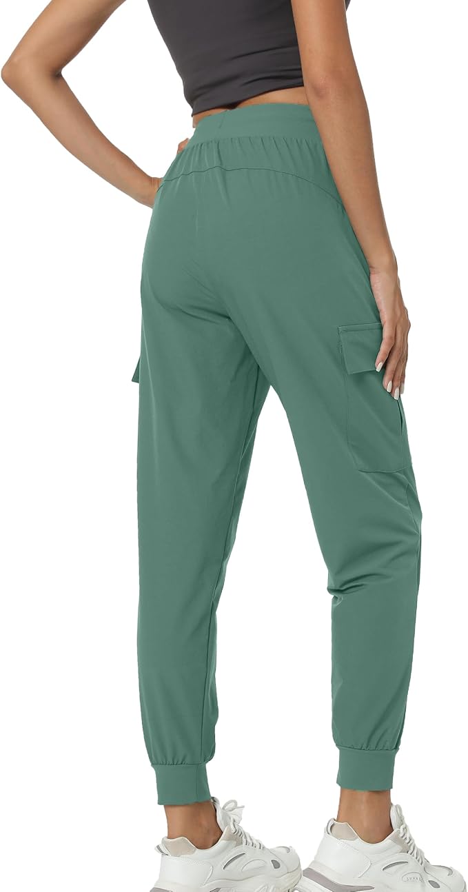 Kcutteyg Womens Water Resistant Hiking Pants with Pockets Quick Dry Soft Athletic Workout Joggers Pants for Camping Travel