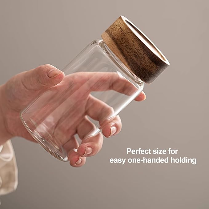 Glass Coffee Jars with Top Screw Lid Round Food Storage Canister Clear Glass Jar for Pantry Sugar Tea Coffee Bean Spice Nuts Cookies Bath Salts (2×550ml(18oz))