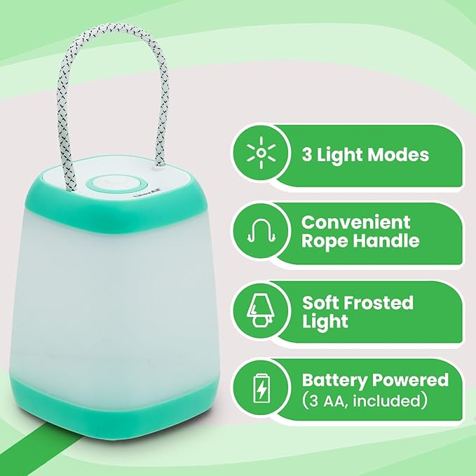LitezAll Mini Lantern with Rope Handle, 360 Degree Light, Ideal for Camping Lights & Lanterns, LED Lantern, Portable Camping Lanterns for Outdoor Adventures and Emergencies