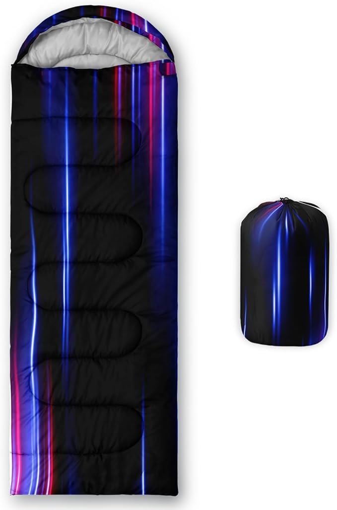 QOOMO Camping Sleeping Bags,3 Season Warm & Cool Weather,Lightweight,Waterproof Sleeping Bags for Adults & Kids,Traveling,and Outdoors,Camping Gear Equipment