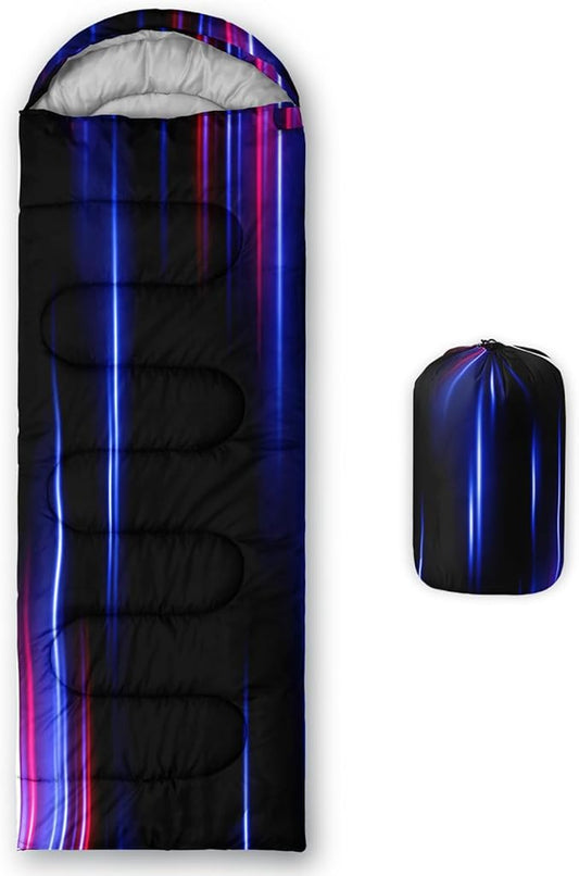 QOOMO Camping Sleeping Bags,3 Season Warm & Cool Weather,Lightweight,Waterproof Sleeping Bags for Adults & Kids,Traveling,and Outdoors,Camping Gear Equipment