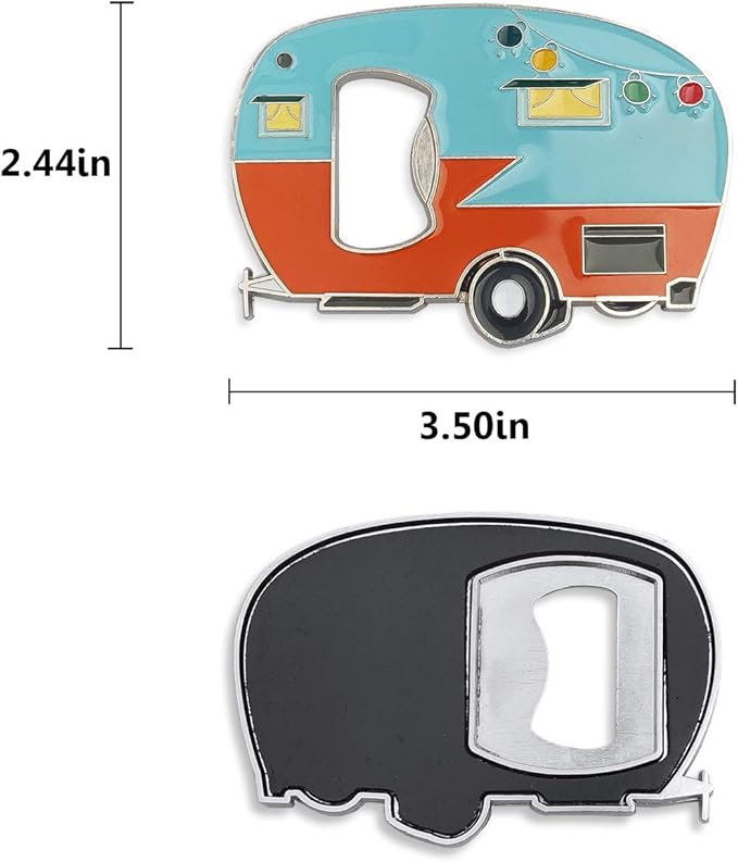 Bottle Opener Magnetic with Fridge Magnets Sticker,RV Camper Bottles Opener Caravan Bottle Beer Opener Unique Beer Gift Idea for Camper Lovers Cool Gadgets Outdoor Picnic Home Using
