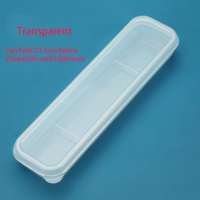 2Pcs Simple Utensil Holder with Lid, Portable Flatware Box Travel Tableware Storage Case, Simple Tableware Storage Box Case for Cutlery Kit (White、Black)