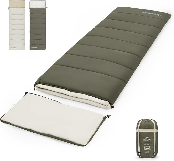 Naturehike Camping Sleeping Bag, Spliceable Double Sleeping Bag for Adults&Kids, Cold&Warm Weather, Lightweight, Waterproof, Sleep Bag, LD150 Black