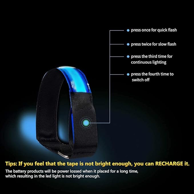 Rechargeable LED Armband for Running(2 Pack), Light Up LED Armband, High Visibility Reflective Running Gear for Night Safety, Running Lights for Running Walking Cycling
