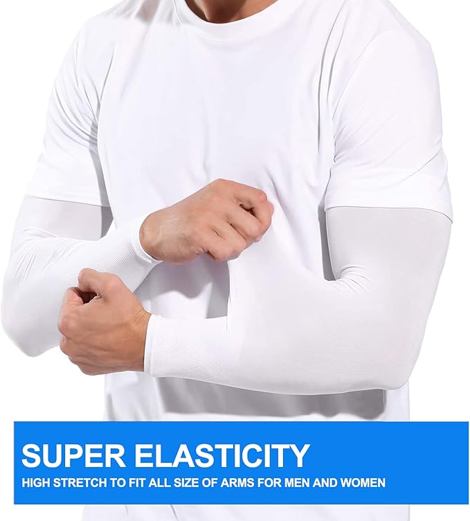 4 Pair UV Sun Protection Arm Sleeves for Men & Women,Cooling UPF 50 Arm Cover for Baseball,Cycling,Basketball
