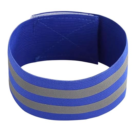 4 PCS Reflective Wrist Strap 5x1x1cm Running Safety Gear Reflective Wristbands High Visibility Bike Ankle Bands Reflector Armband Self-Adhesive Reflective Bands for Walking,Night Sports Blue