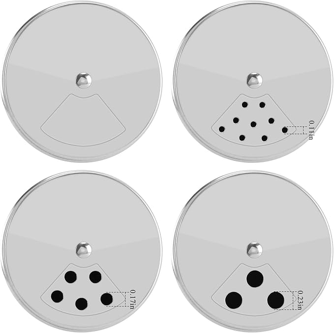 Accmor 5oz Salt and Pepper Shakers with Adjustable Pour Holes, Stainless Steel Dredge Shaker, Seasoning Spice Shakers for Salt Pepper Cinnamon Sugar Flour