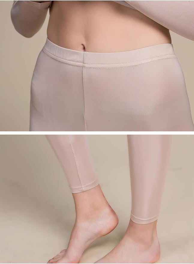Grenasasilk Womens Silk Long Underwear Mulberry-silk Long Johns Thermal Underwear Sets Cold Weather Base Layer