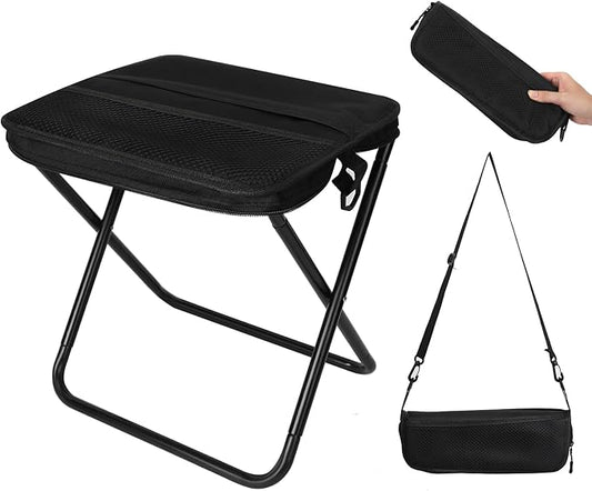 Camping Stool，Portable Foldable Shoulder Bag Stool Adult Collapsible Chairs for Fishing Outdoor Hiking 300 LBS Load