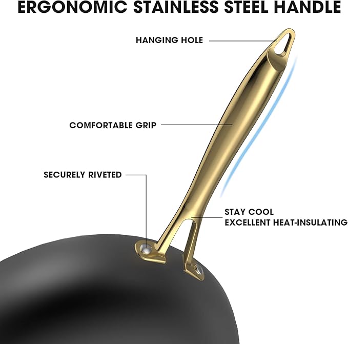 imarku Cast Iron Skillets, 12 Inch Cast Iron Pan, Professional Non Stick Frying Pans Long Lasting Nonstick Frying Pan Nonstick Pans Stay Cool Handle Easy Clean Unique Birthday Day Gifts