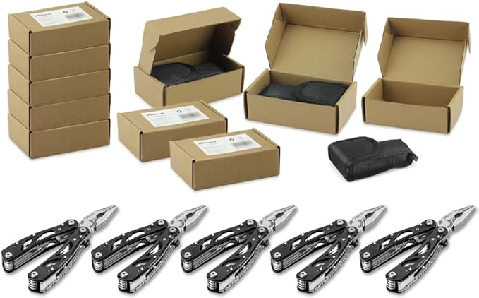 Poeland Multitool Pliers Set Stainless Steel Screwdriver Tool with 11 Screwdriver Bits Black 10 Pack