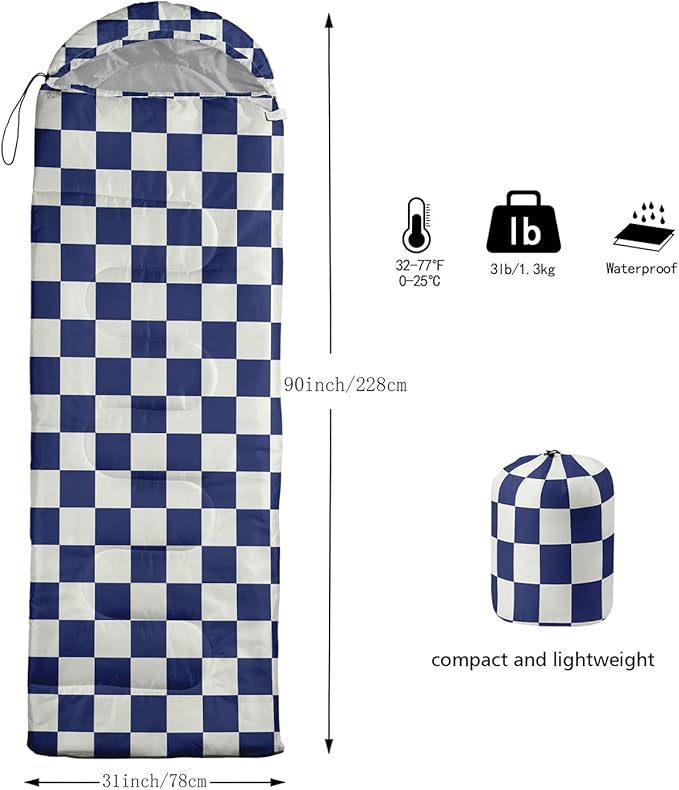 Sleeping Bags for Adults and Kids Backpacking Camping Sleeping Bags for Girls and Boys Lightweight Waterproof Cold/Warm Sleeping Bag for All Season