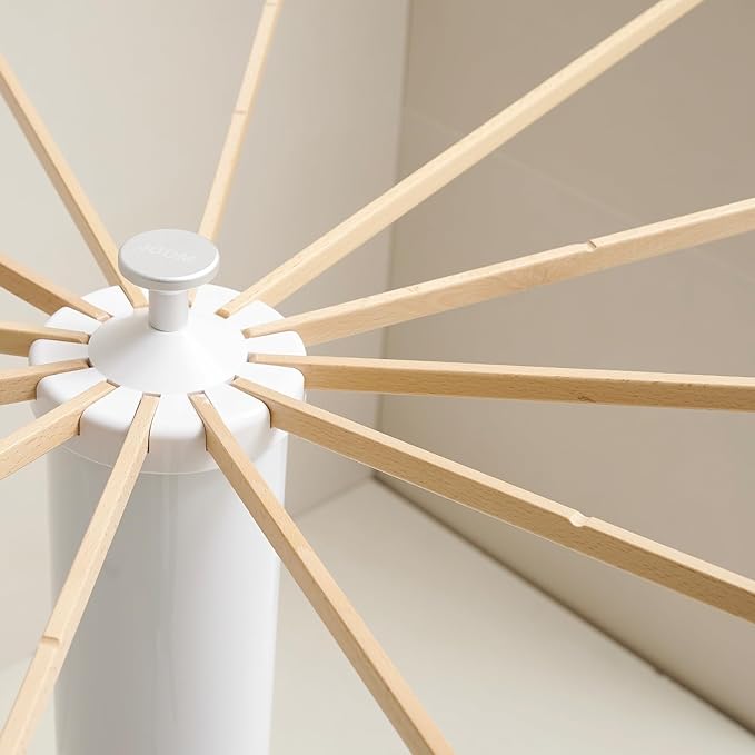 JOOM Tripod Clothes Drying Rack, Garment Rack Portable and Foldable Space Saving Laundry Drying Rack - Drying Rack Clothing 12 Rods Wooden