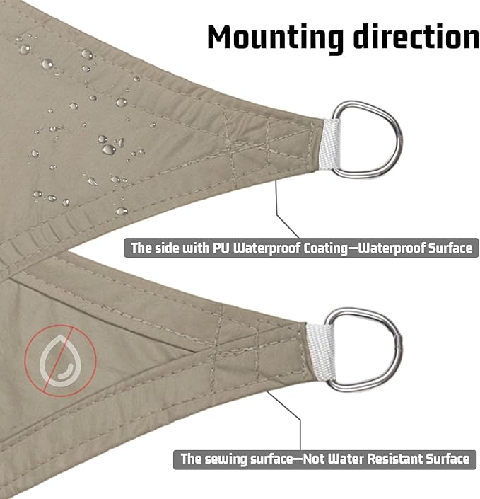 LOVE STORY Waterproof 6'5''x10' Rectangle Taupe Sun Shade Sail Cannoy UV Resistant for Outdoor Patio Garden Backyard (We Make Custom Size)