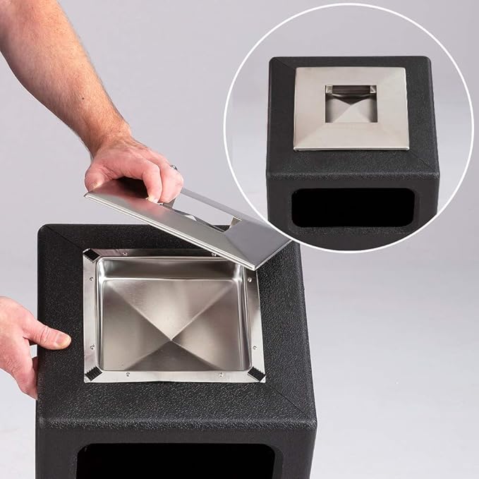 Safco Canmeleon Trash Can, Indoor and Outdoor Use, Durable & Weather-Resistant Commercial Garbage Can with Ashtray, Black