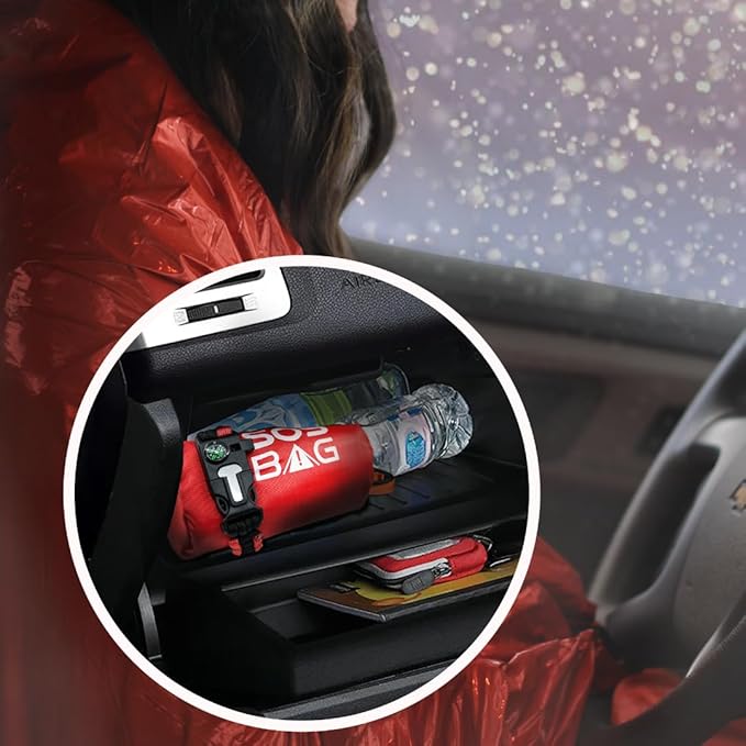 SOS Emergency Sleeping Bag - Ultra-Light Survival Gear for Emergency Preparedness, Hiking, and Outdoor Safety. Reflects 90% Body Heat, Waterproof Protection
