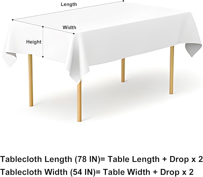 misaya Rectangle Waterproof Vinyl Table Cloth, Buffalo Flannel Backed Tablecloth, Wipeable Plastic Table Cover for Dinner, Kitchen, Outdoor (54" x 78", Turquoise and White)