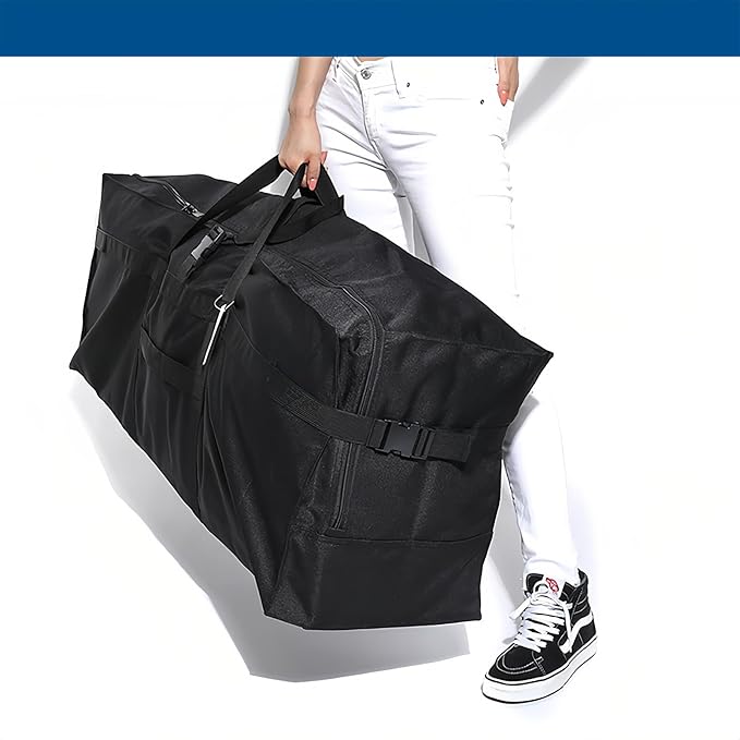 Large Duffel Bag, Waterproof Carry on Weekend Overnight Storage Bag over Luggage for Airline, Travel, Camping, Moving