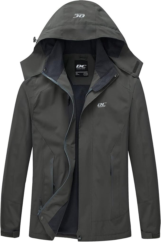 Diamond Candy Men's Hooded Waterproof Jacket Lightweight Rain Jacket Outdoor Casual Sportswear