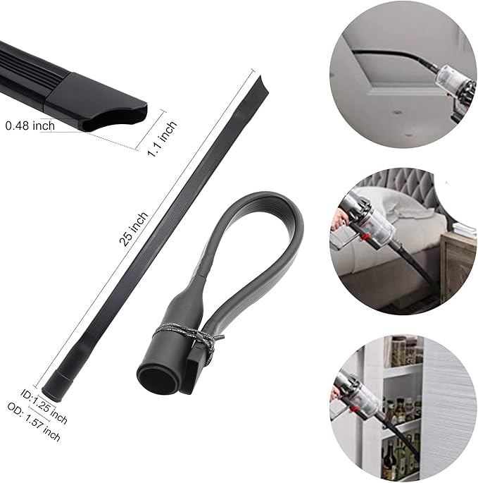 10 Pcs Vacuum Attachments Fit for Shop Vac Accessories - 1 7/8" to 1" Vacuum Hose Adapter, 1 1/4 inch Vacuum Extension Wand, 1 1/4" Vacuum Cleaner Accessories Brush Kit, Flexible Crevice Tool