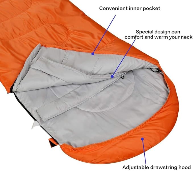 Sleeping Bag,3-4 Seasons Warm Cold Weather Lightweight, Portable, Waterproof Compression Sack Adults & Kids - Indoor & Outdoor Activities: Traveling, Camping, Backpacking, Hiking