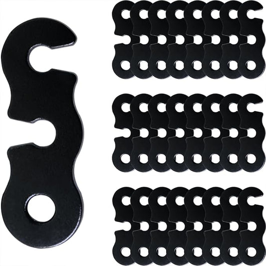 ZCZQC 25PCS Rope Tensioner Aluminium Camping Tent Cable Rope Adjuster Backpacking Ultralight Tent Stake Cable for Camping Gear Hiking Sleeping Bag Black