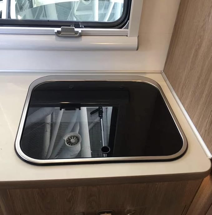 15x17 In Undermount RV Bar Kitchen Sink Workstation with Folding Faucet A and lid, 304 Stainless Steel Single Bowl Hand Wash Basin Drop in Sink Caravan Camper Van Boat Home Mobile Trailer