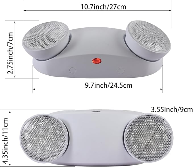 Emergency Light,200lm 4Hours Battery Backup,Commercial Emergency Exit Lighting for Home Power Failure Outage Office Business Restaurants, Hardwired, UL 924 AC85-277V