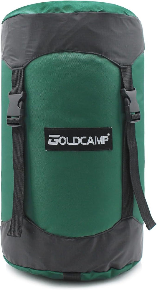 GoldCamp Compression Sack, 40% More Storage! 18L/30L/43L/49L/65L Compression Stuff Sack, Waterproof & Ultralight Sleeping Bag Stuff Sack - Space Saving Gear for Camping, Hiking (Green, XXXL)