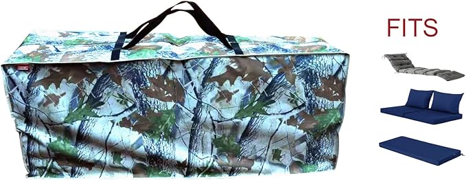 Outdoor Rectangular Cushion/Cover Storage Bag, Protective Zippered Storage Bags with Handles, 60"X20"X28" Leaf