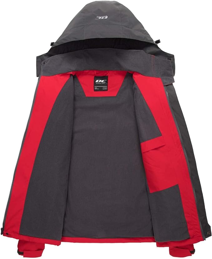 Diamond Candy Men's Hooded Waterproof Jacket Lightweight Rain Jacket Outdoor Casual Sportswear