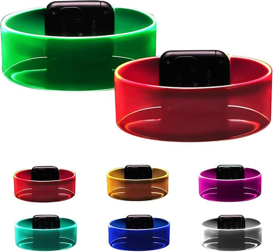 Yowivon 2 Pack Led Light Up Bracelets for Women Men Glow in the Dark Party Supplies Neon Rave Accessories Cool Halloween Birthday Party Favors