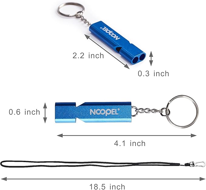 Noopel Emergency Whistles Lifeguard Safety Whistle with Lanyard and Keychain for Outdoor Camping Hiking Boating Backpacking Fishing Kayak Kids Rescue Signaling Loud Survival Whistle