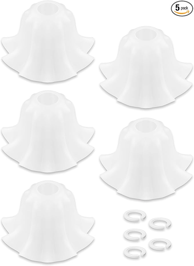 Plastic Lampshades Set of 5, Flower Lampshades 3.7" Top x 7.7" Bottom x 4.5" High, Seaside village Table lamp, Floor Lamps, Pendant Light, Wall Light Replacement Lampshade