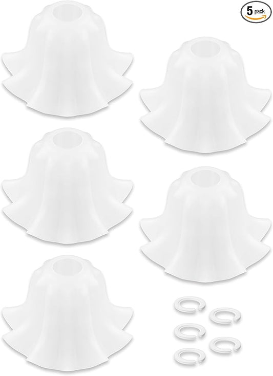 Plastic Lampshades Set of 5, Flower Lampshades 3.7" Top x 7.7" Bottom x 4.5" High, Seaside village Table lamp, Floor Lamps, Pendant Light, Wall Light Replacement Lampshade