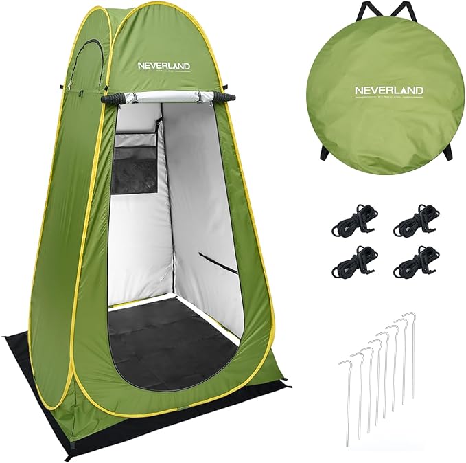 NEVERLAND Pop Up Privacy Shower Tent - Portable Changing Shower Tent, Dressing Room, Bathroom, Outdoor Rain Shelter for Camping, Hiking, Beach