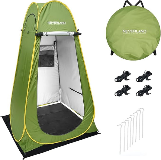 NEVERLAND Pop Up Privacy Shower Tent - Portable Changing Shower Tent, Dressing Room, Bathroom, Outdoor Rain Shelter for Camping, Hiking, Beach