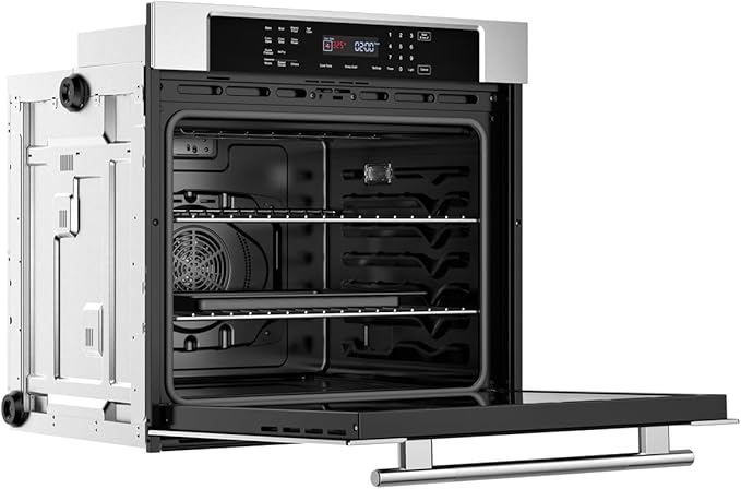 Empava 30" Electric Single Wall Built Oven 10 Cooking Functions with LED Digital Display Convection Fan Touch Control in Stainless Steel EMPV-30WO04, 30IN, Grey