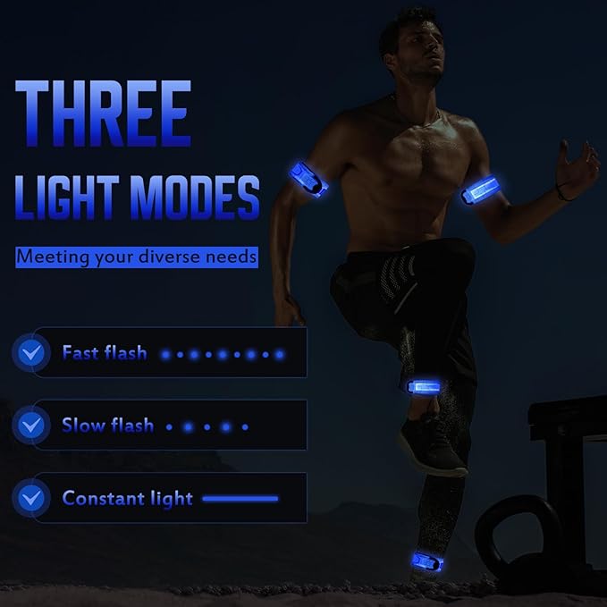 LED Armband for Running (2 Pack), Light Up Armbands Rechargeable, Running Lights, High Visibility Reflective Running Gear for Running Walking Cycling