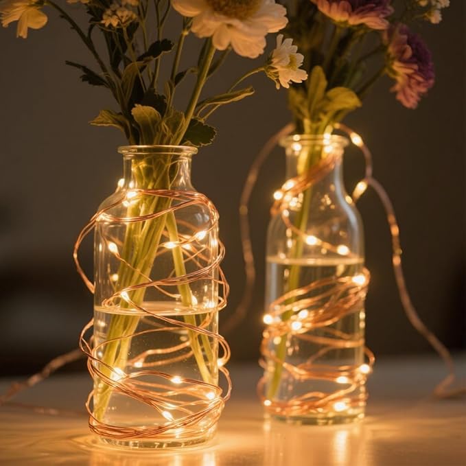 USB Fairy Lights 2 Pack,100 LED Plug in String Lights with 8 Modes for Indoor and Outdoor,Bedroom Decor,Wedding Party Christmas Valentine's Day Wreath DIY Decoration,Warm White