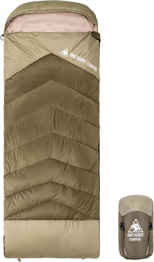OneTigris Trailnap Sleeping Bag 3 Season Extra-Wide Warm for Camping Backpacking Travel Outdoor Activities
