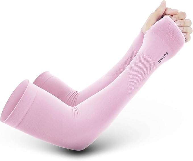 GOUNOD Sun Protection Cooling Arm Sleeves with Thumb Holes - Gardening Outdoors Sports Workouts Sunscreen Arm Sleeves