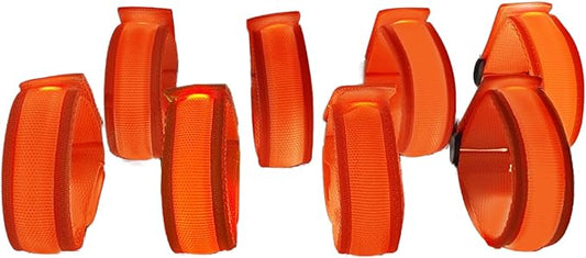 8 Pack LED Bracelets Light Up Wristbands,Glow Flashing Wristbands Glow in The Dark Party Supplies for Party, Festivals, Sports, Camping,Night Events (Orange)