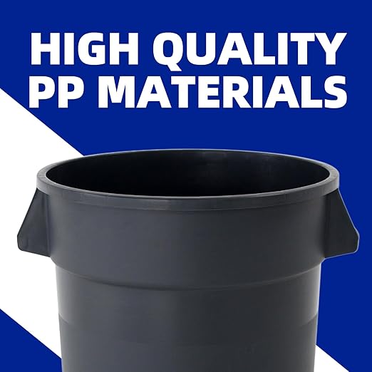 32 Gallon Outdoor Trash Can with Lid and Wheels, Removable Wheels and Sturdy Handle Outdoor Trash Can for Outdoors, Hospitals, Garages, Backyards and Yards (Grey)