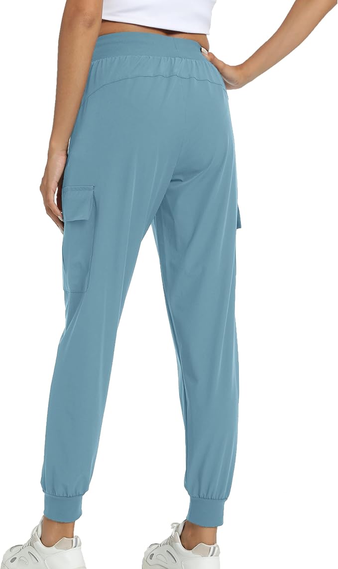 Kcutteyg Womens Water Resistant Hiking Pants with Pockets Quick Dry Soft Athletic Workout Joggers Pants for Camping Travel