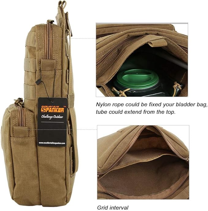 EXCELLENT ELITE SPANKER Tactical MOLLE Hydration Pack for 3L Hydration Water Bladder Molle Vest Accessory