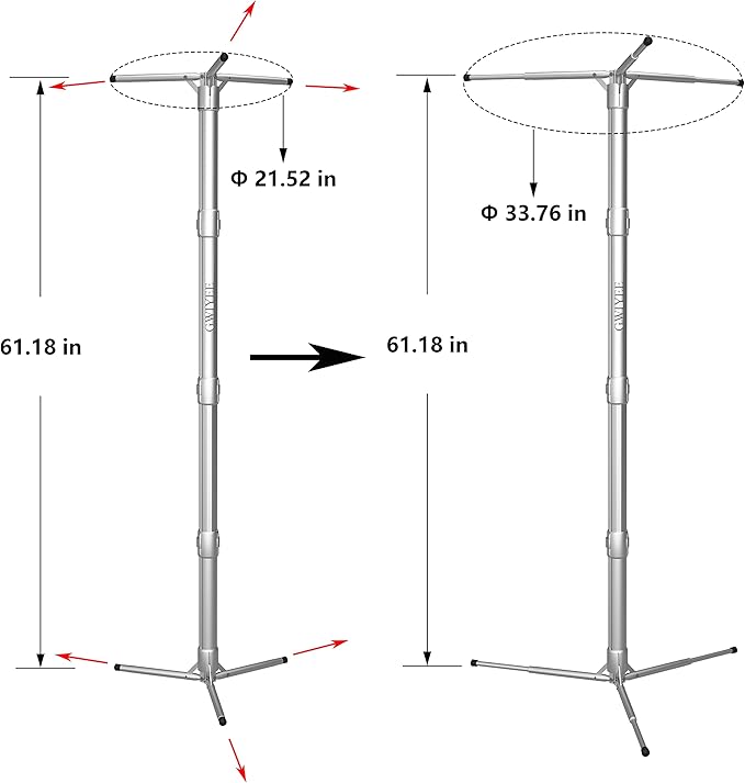 Aluminum Collapsible Clothing Rack, Porbatle Clothes Drying Rack, Laundry Drying Rack, Foldable Clothes Rack