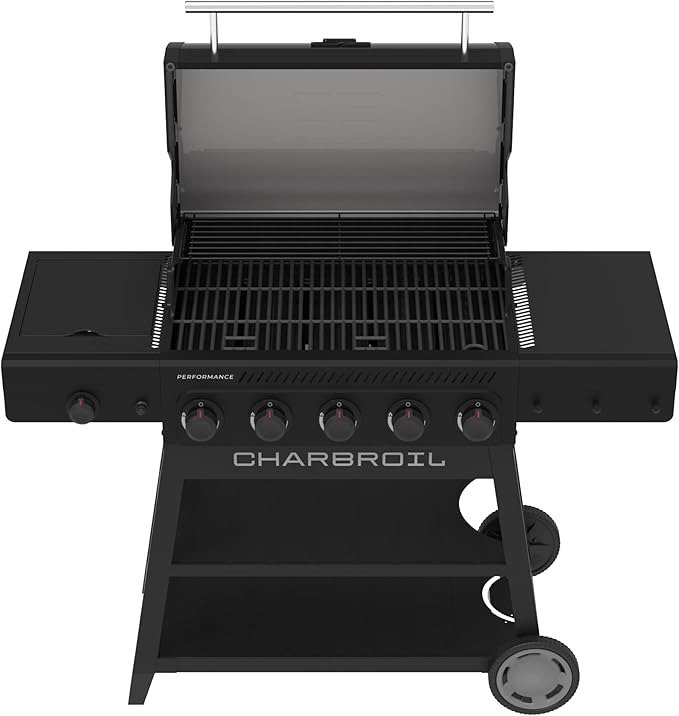 Charbroil® Performance Series™ 5-Burner Gas Grill Cart with Side Burner, Black - 463254125